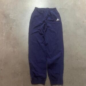 Vintage‎ adidas men's blue embroidered track pants nylon loose fit S